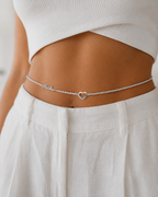Alookaran Customizable Silver Belly Chain for Women - Flora