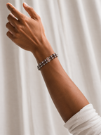 Alookaran Silver Red Sandalwood Double Layer Bracelet