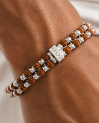 Alookaran Silver Rudraksham Double Layer Bracelet