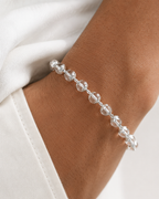 Alookaran Silver Sphadikam Single Layer Bracelet