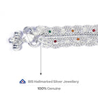 Alookaran Silver Anklets for Women - Morning Glory