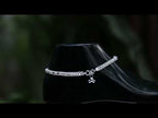 Alookaran Silver Anklets for Women - Crystal Beads