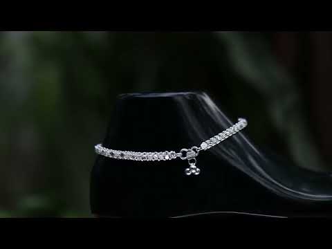 Crystal Beads BIS Hallmarked Silver Anklets