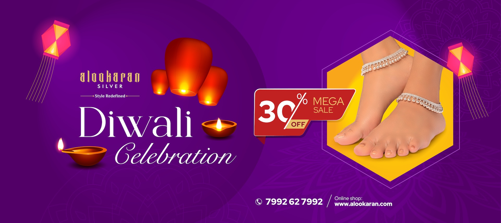 Website Banner Silver-Diwali